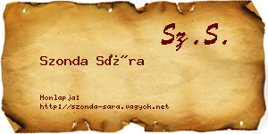 Szonda Sára névjegykártya